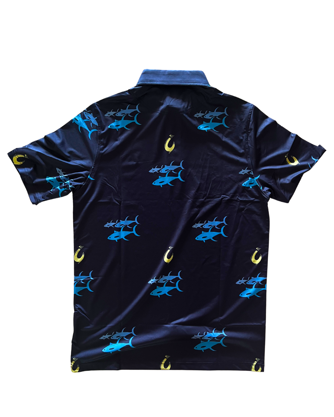 Collared Fish Print Golf Shirt
