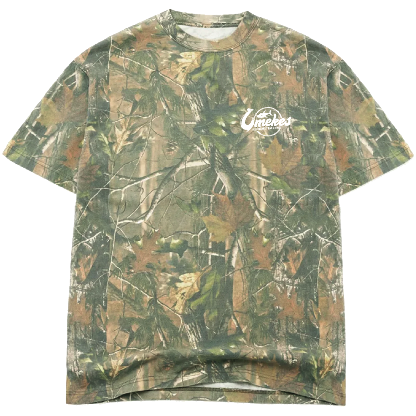 White Oversized Aloha Served Daily Camo Shirt