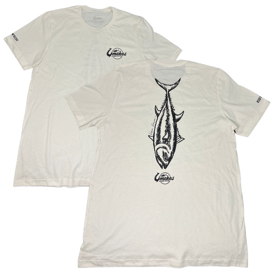 White Gyotaku Fish Print T-Shirt