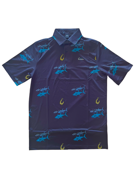 Collared Fish Print Golf Shirt