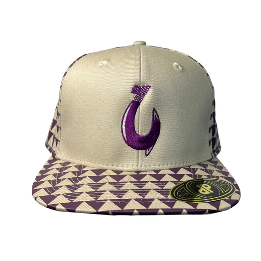 Purple Maka Ihe-Patterned Hook Hat